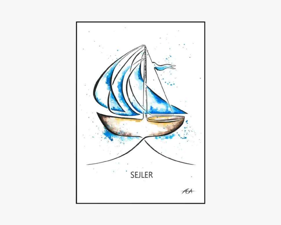 A3 Plakat Sejler Malet