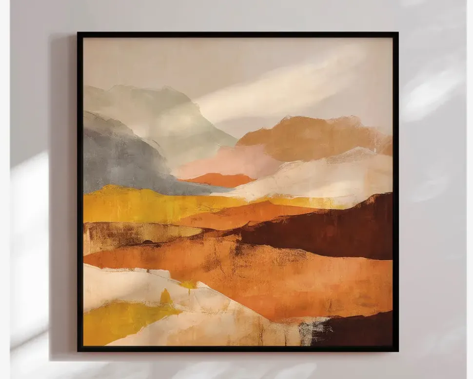 Billede Abstract Mountains 90x90 cm