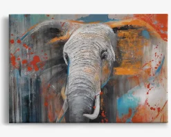 Billede Grunge elephant 80x120 cm