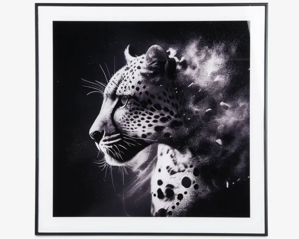 Billede leopard i ramme 50x50 cm