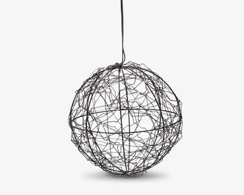 Bold med LED sort metal Ø.15 cm