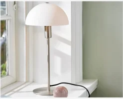 Bordlampe Ellen Opal/stål H.41,5 cm