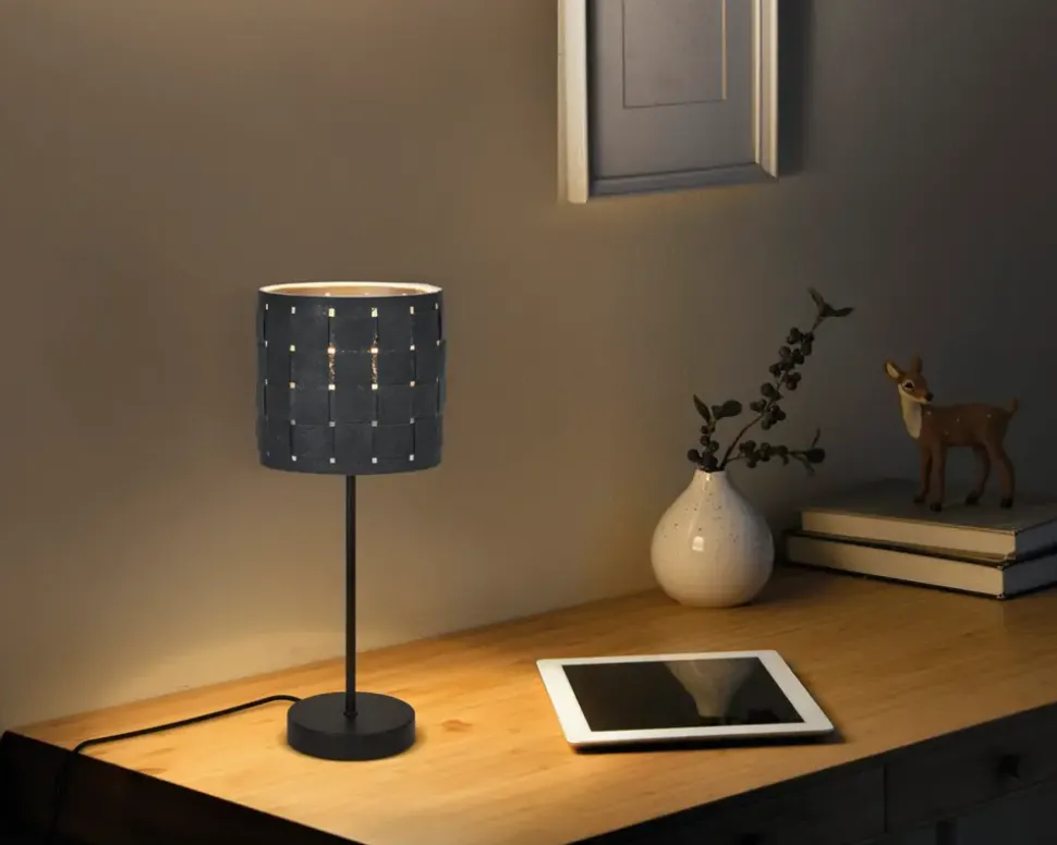 Bordlampe filt vævet grå H.40,5 cm