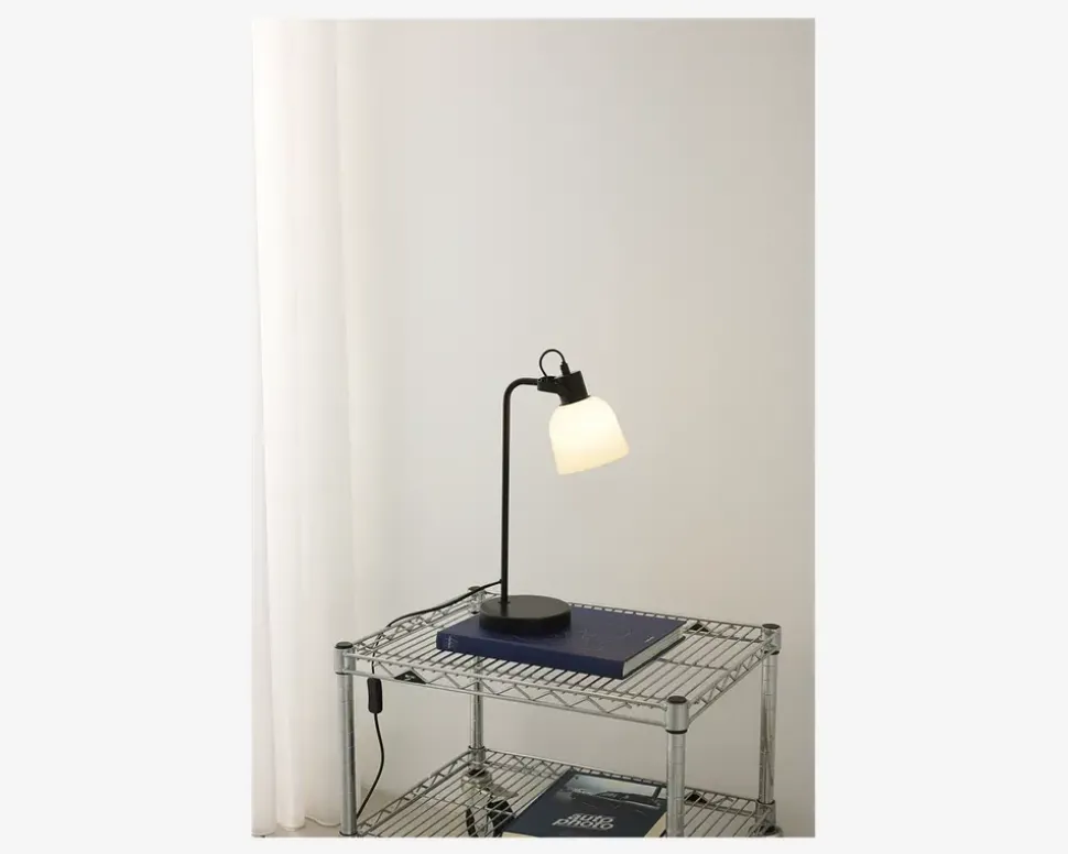 Bordlampe Glow sort/opal H.43 cm