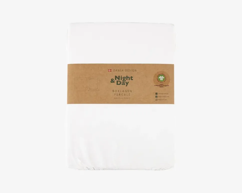 Boxlagen Percale Hvid 90x200 cm