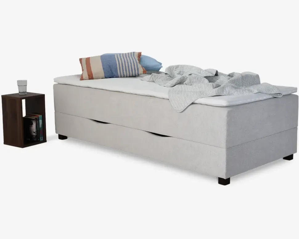 Boxmadras med magasin 90 x 200 cm beige
