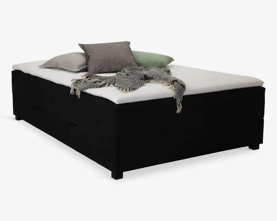 Boxmadras med magasin 140 x 200 cm sort
