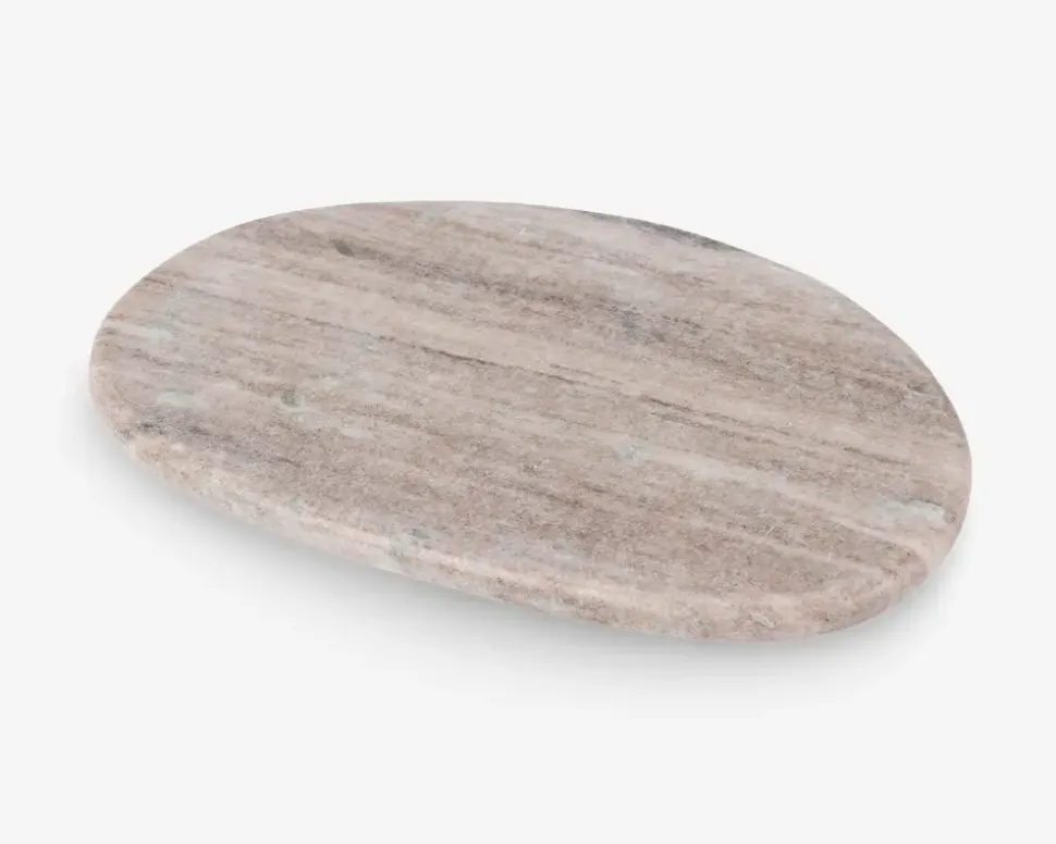 Bræt marmor oval sand 24x15 cm