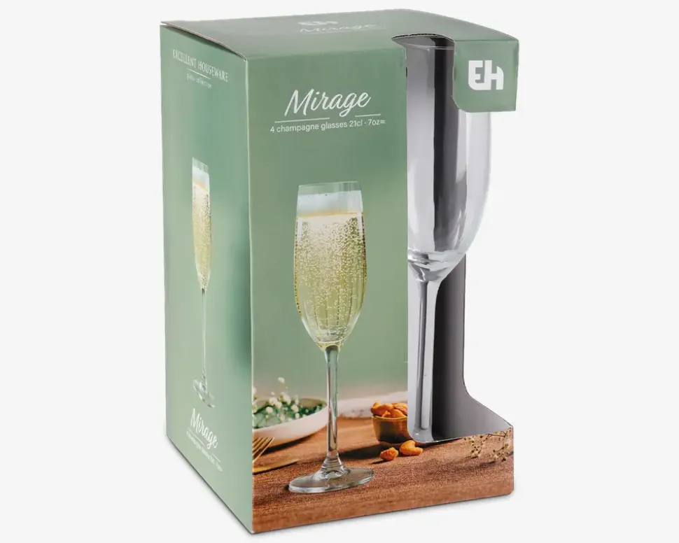 Champagneglas 21cl sæt 4 stk.