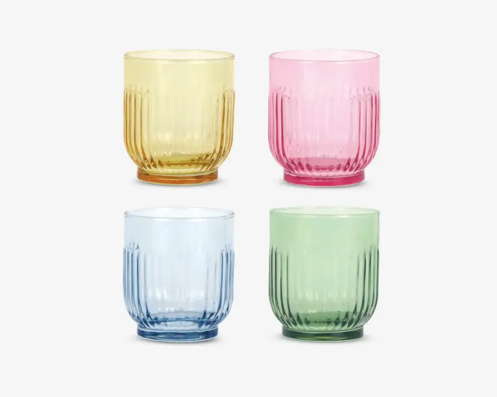 Drikkeglas farvet 33cl 4 stk.