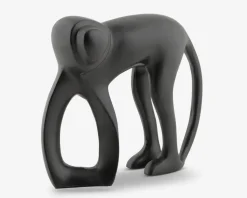 Figur abe sort metal H.15 cm