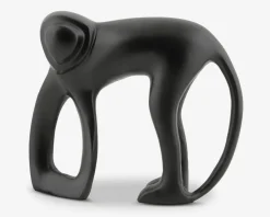 Figur abe sort metal H.15 cm