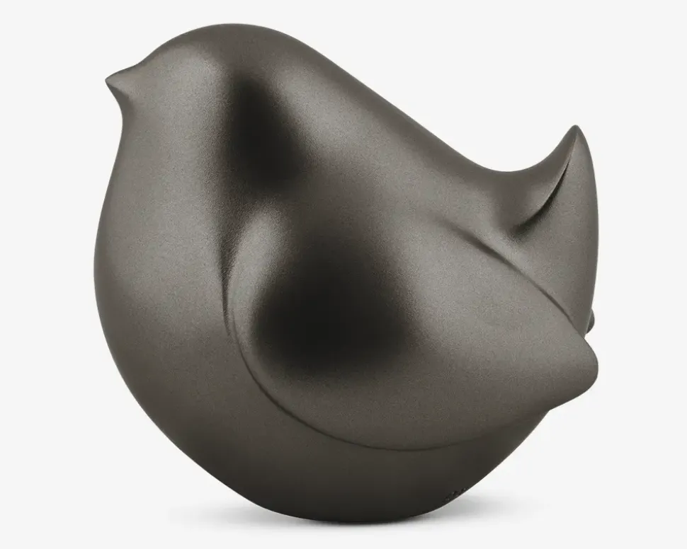 Figur fugl grå H.9,6 cm