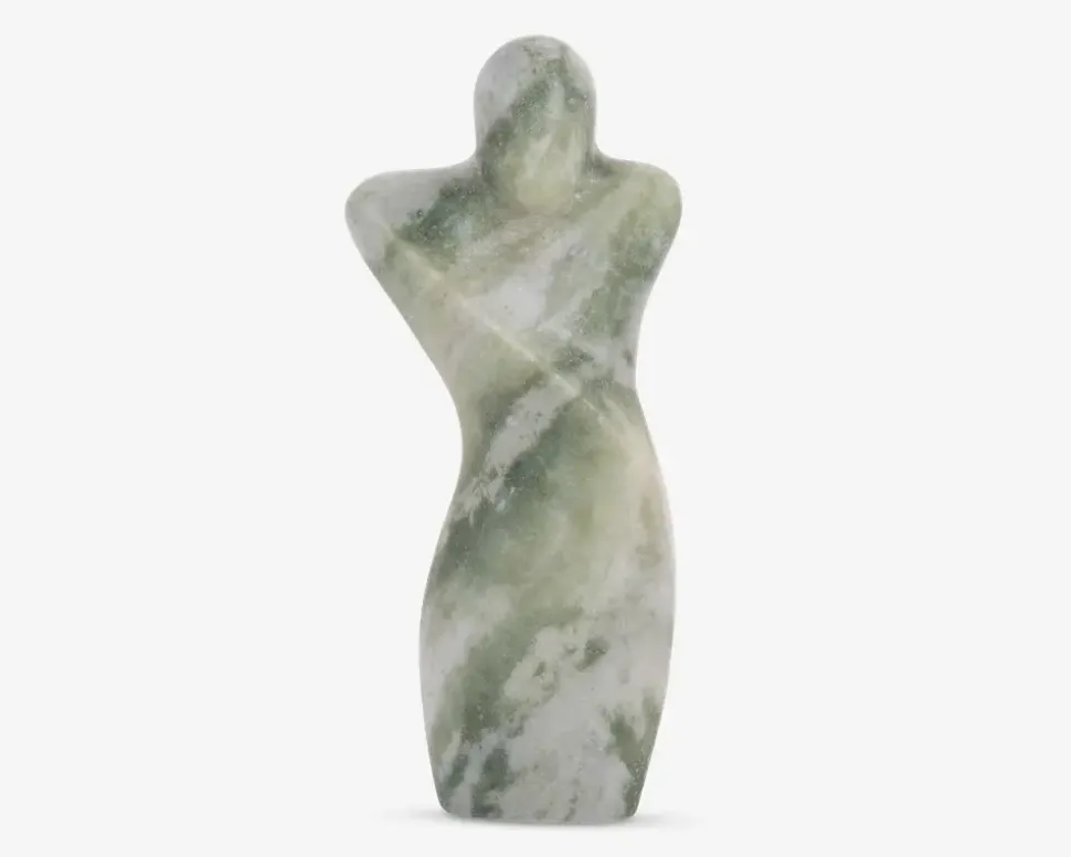 Figur male abstrakt grøn H.23 cm