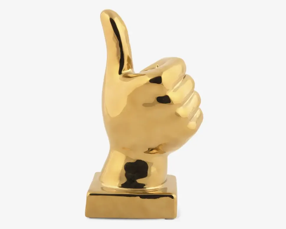 Figur okay guldfarvet H.20,8 cm