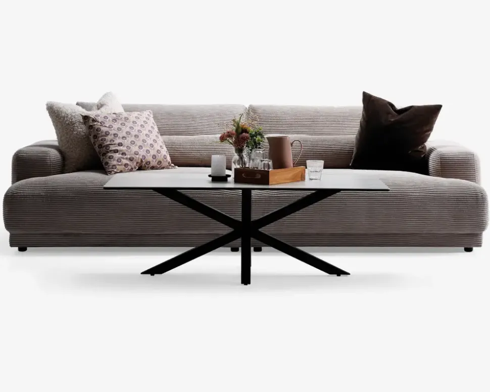 Flyder sofa med bredriflet fløjl