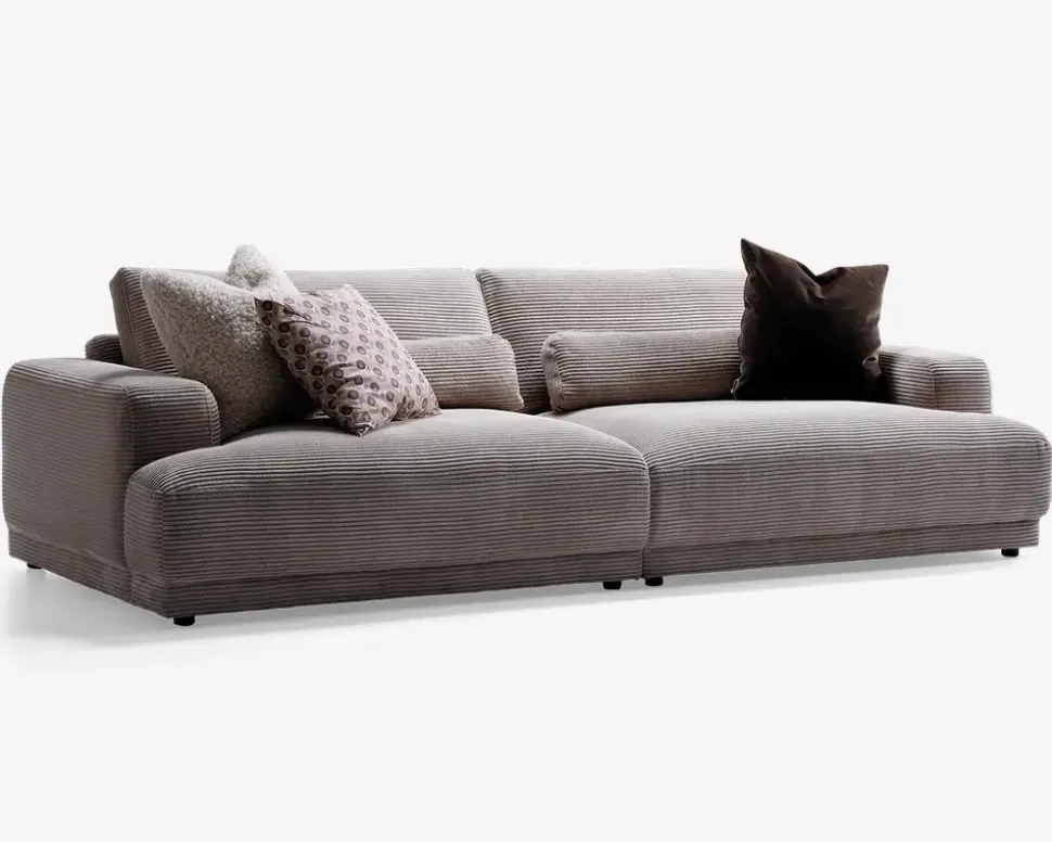 Flyder sofa med bredriflet fløjl