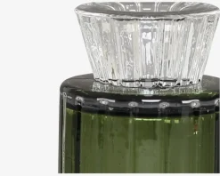 Fyrfadsstage Grøn Glas H.8 cm
