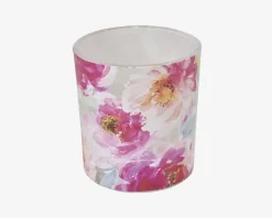 Fyrfadsstage Med Blomsterprint H. 10 cm