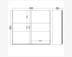 Garderobeskab Case grå B. 244 x H. 221 cm