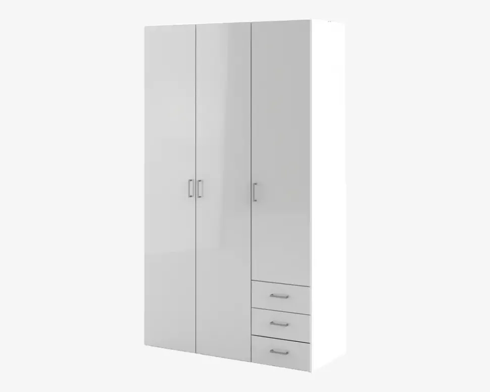 Garderobeskab Space m. 3 Låger og 3 Skuffer