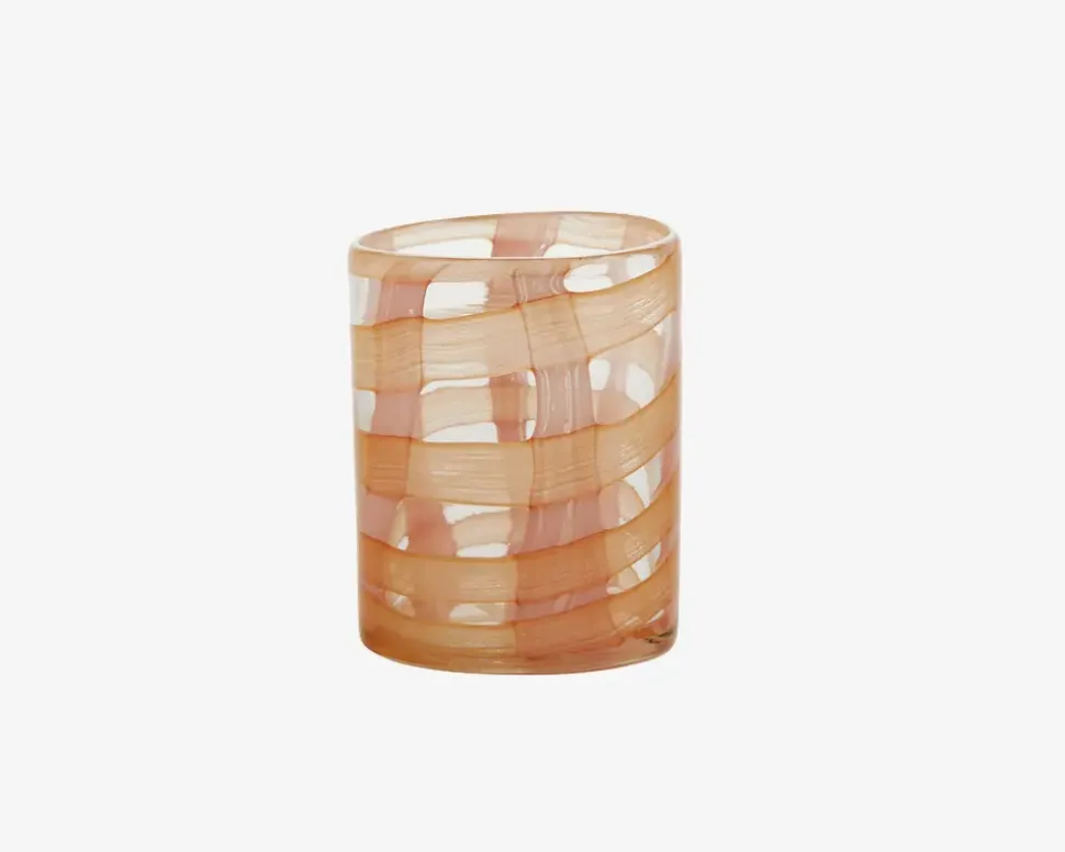 Glas Mønster Pink/Orange H.11 cm
