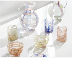 Glas Mønster Pink/Orange H.11 cm