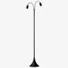 Gulvlampe fodgænger sort u/skærme H.135 cm