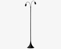 Gulvlampe fodgænger sort u/skærme H.135 cm