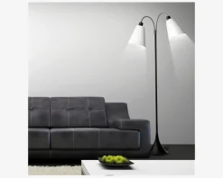 Gulvlampe fodgænger sort u/skærme H.135 cm