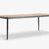 Havebord teak/aluminium 100x210 cm