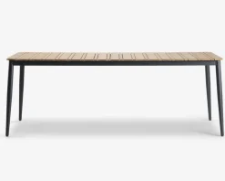 Havebord teak/aluminium 100x210 cm