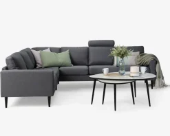 Hjørnesofa Grå Slidstærkt møbelstof