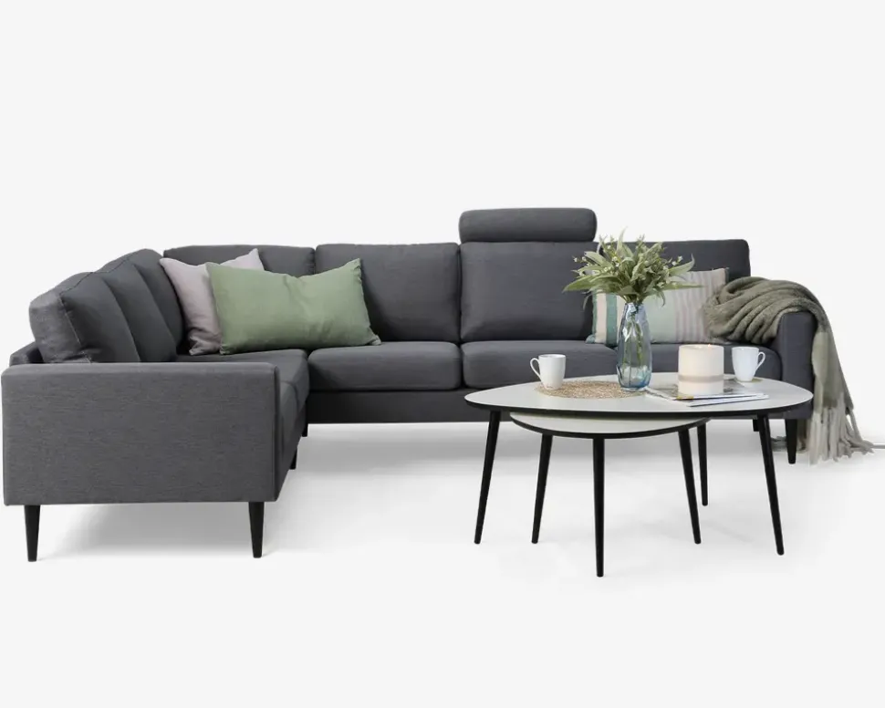 Hjørnesofa Grå Slidstærkt møbelstof