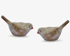 Keramik fugle ass sand/ brun H.7 cm