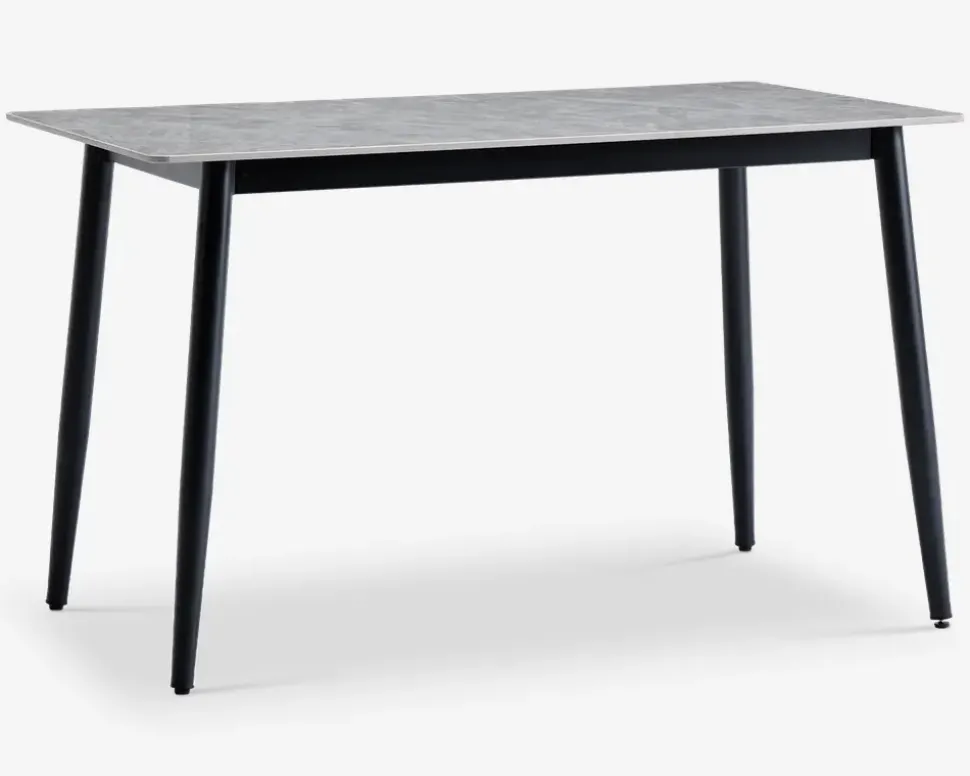 Køkkenbord i grå med sort stel 70 x 120 cm
