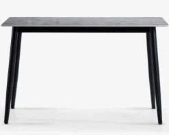 Køkkenbord i grå med sort stel 70 x 120 cm