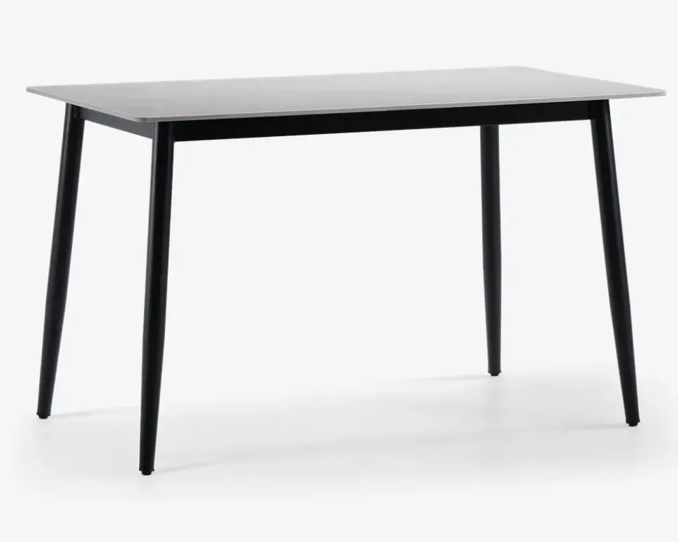 Køkkenbord i hvid med sort stel 70 x 120 cm