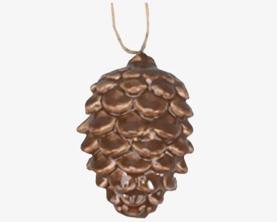 Kogle Ornament Ass. Brun H.8,5cm