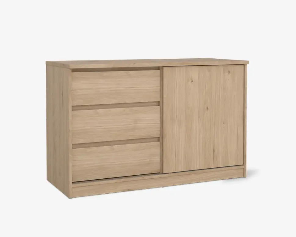 Komode Naia med 3 skuffer og 1 skydelåge eg