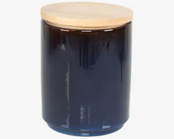 Krukke M. Trælåg Blå H.15 cm