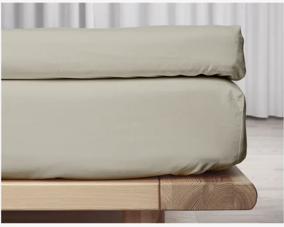 Kuvertlagen Percale Sand 90x200 cm
