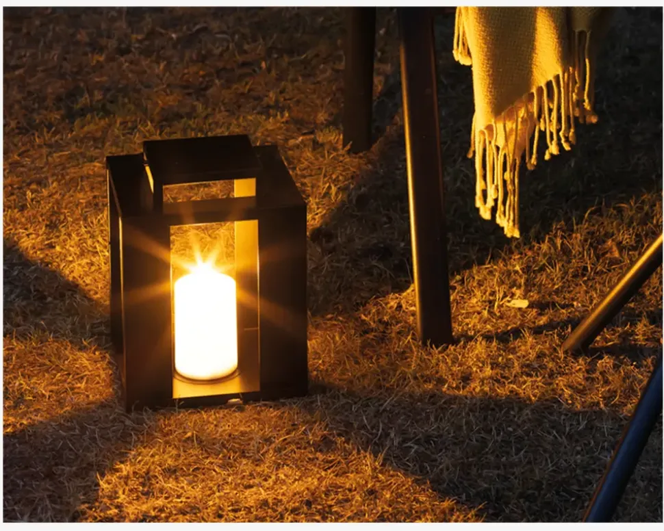Lanterne Metal LED Sort H.25,5 cm