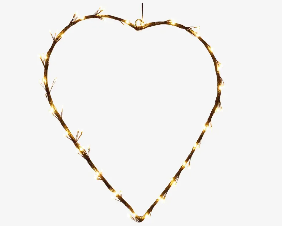 LED Tråd Hjerte H.40cm Sort