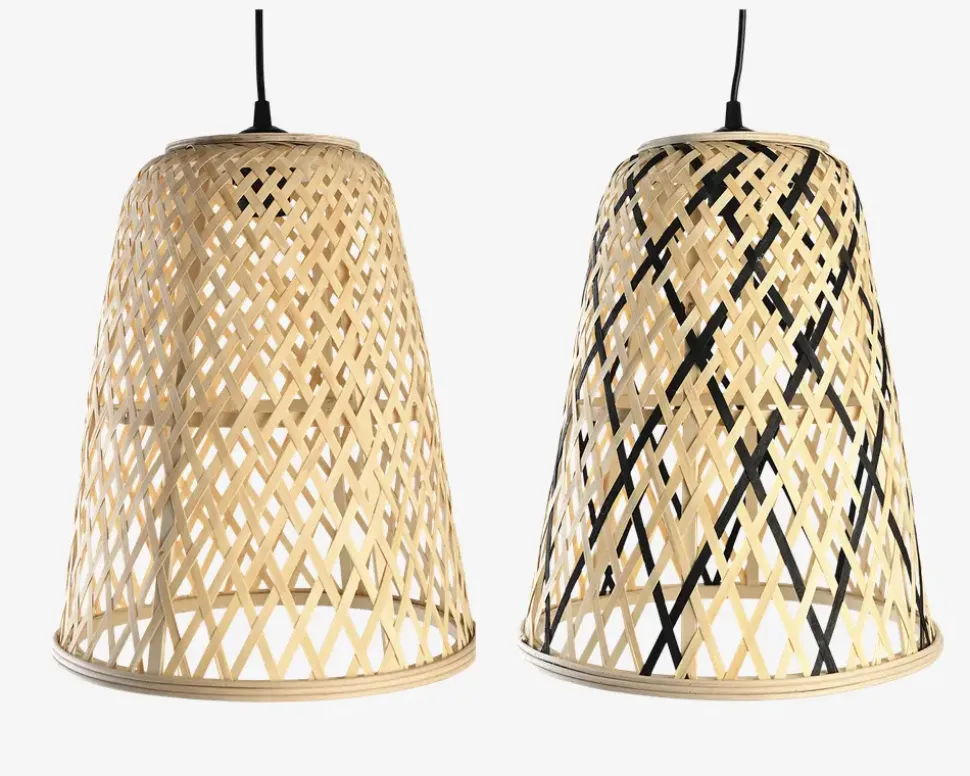 Loftlampe bambus 2 ass farver Ø.30 cm
