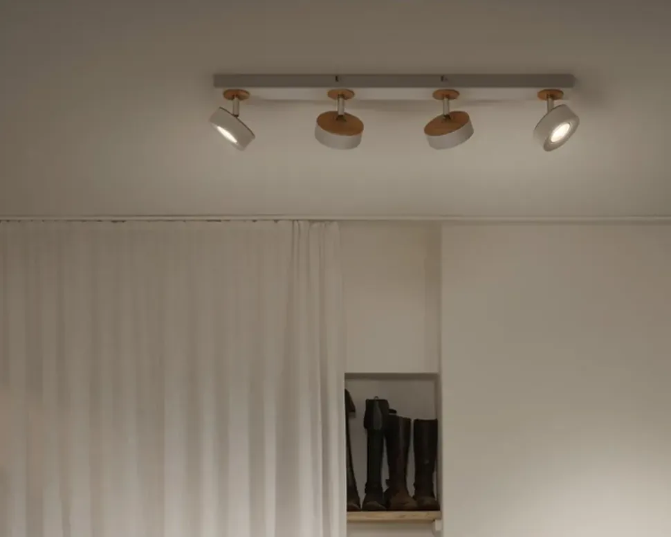 Loftlampe spot Pluto hvid L.69,8 cm