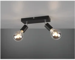 Loftlampe Vannes 2 Sort L.26 cm