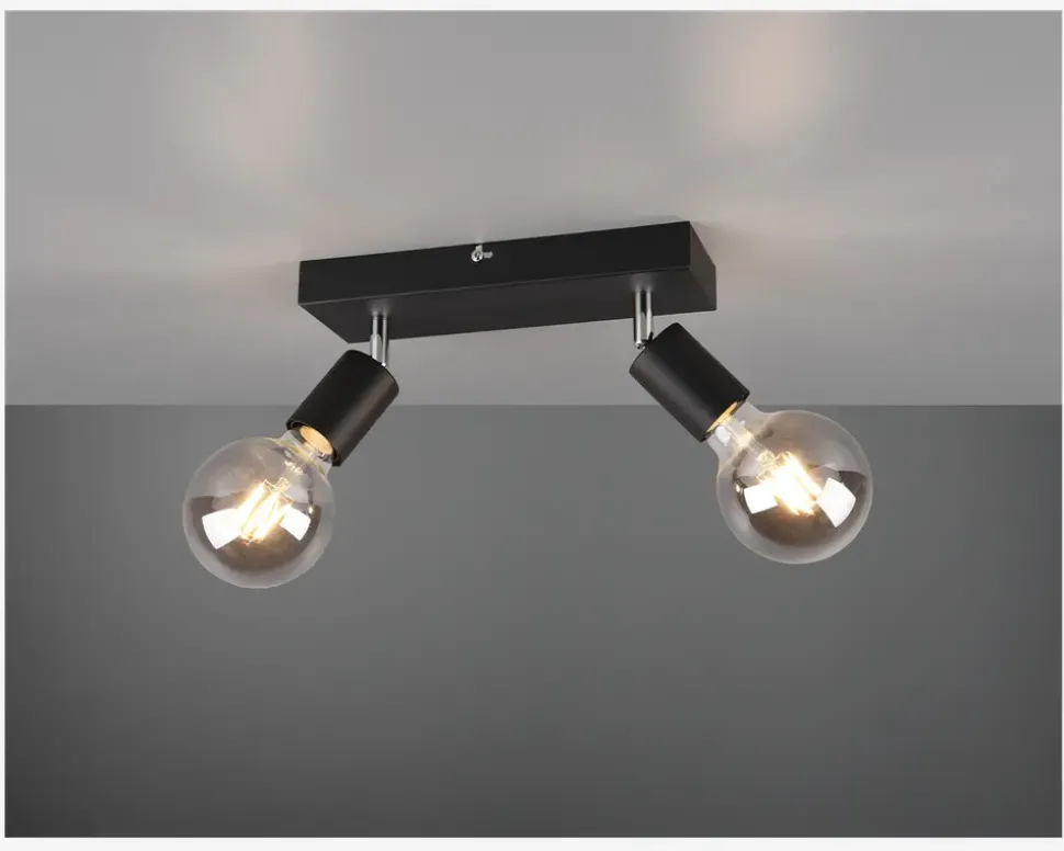Loftlampe Vannes 2 Sort L.26 cm