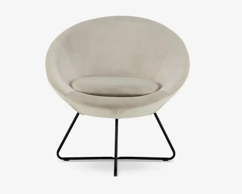 Loungestol beige/sort metalstel