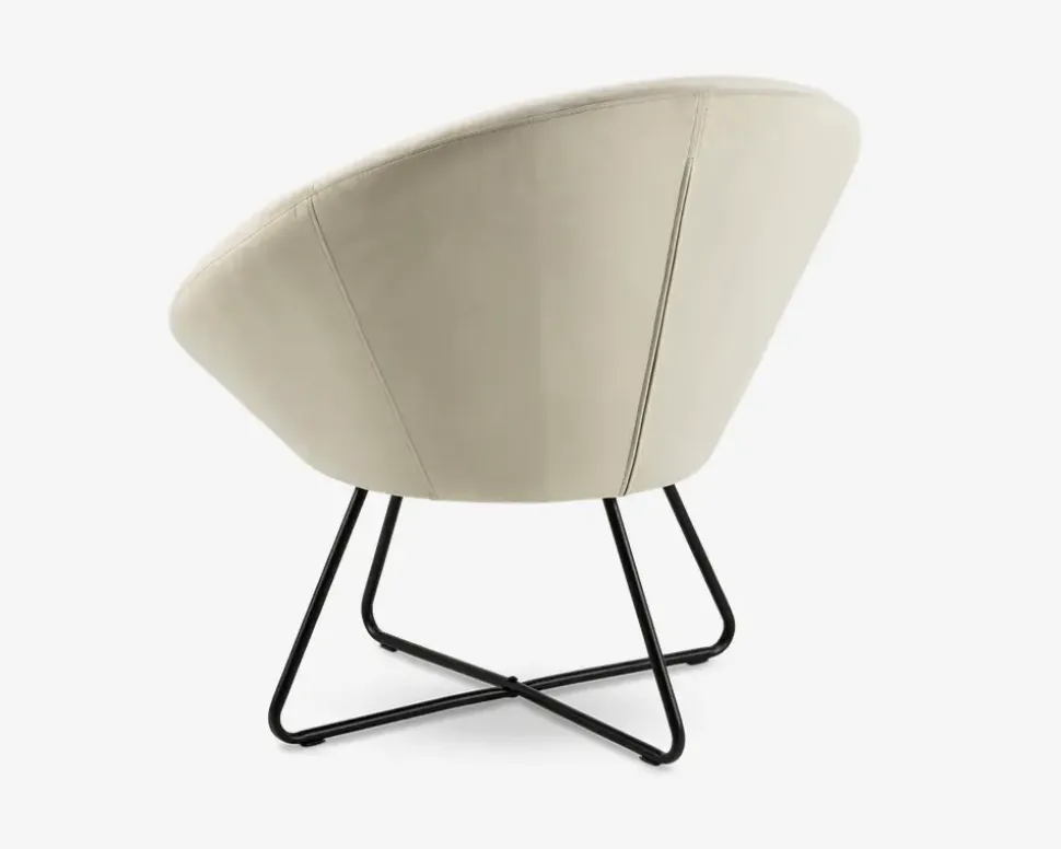Loungestol beige/sort metalstel